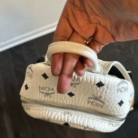 MCM White and Pink Studded Backpack - Picture 6 of 16